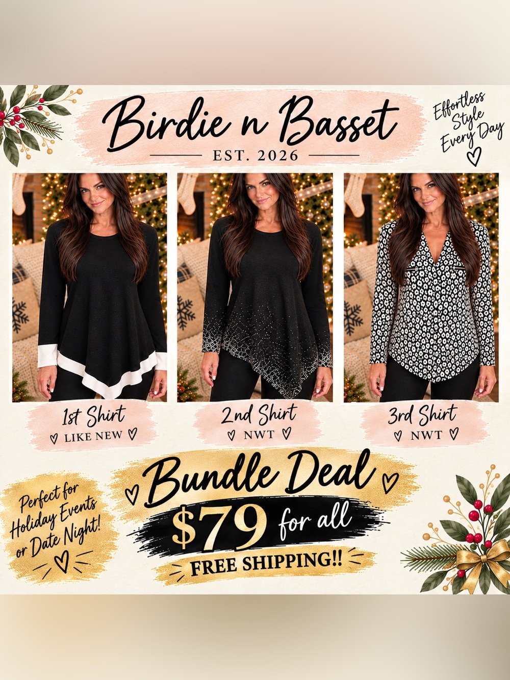 Bundle Deal: Three Women's Long-Sleeve Tops - Karen Kane (1) INC